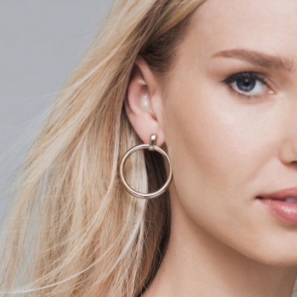 WHBM HOOP LINK DROP EARRINGS